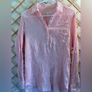 Carve Designs Pink Relaxed Polo Collar Button Down